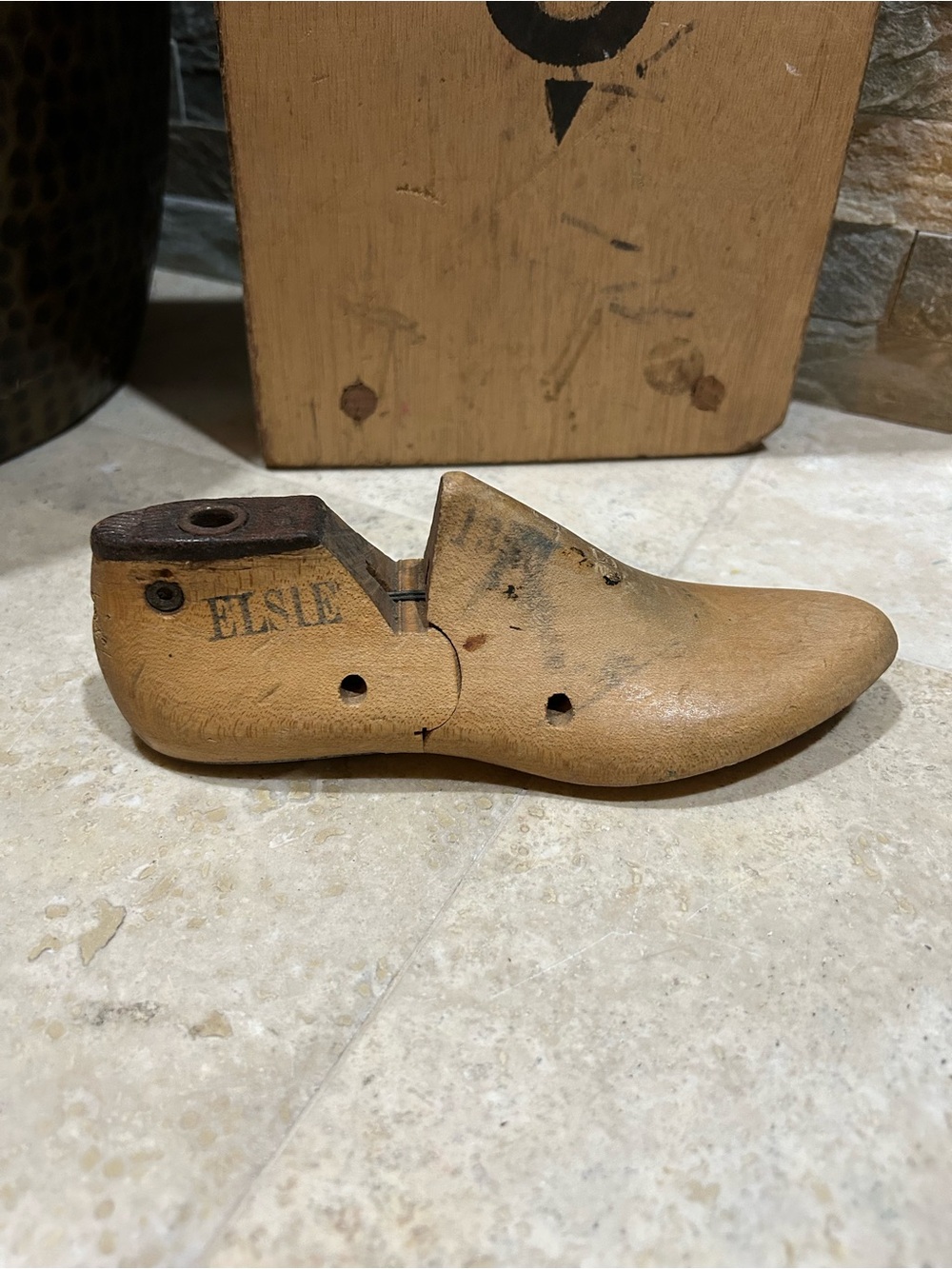 Antique ELISE Wooden Shoe Last Cobbler Form #13